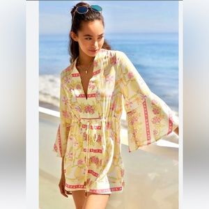 Maaji Floral Yellow and Pink Swim Coverup